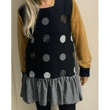 Beaded Polka Dot Repurposed Long sleeve Sweater Size XL - Robin Boutique-Boutique    &.  Reloved Fabrics