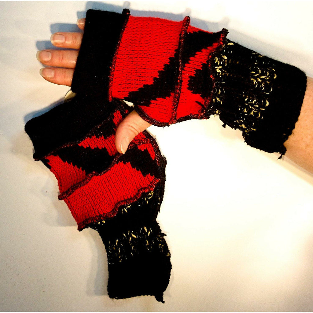 Recycled sweater fingerless gloves. Fingers free mitts, fingers out gloves, texting gloves, arthritis gloves, biking gloves, writing gloves