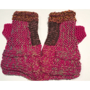 Hand knit text-ure fingerless gloves loaded with textures and colors. - Robin Boutique-Boutique    &.  Reloved Fabrics