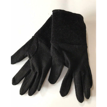 Black recycled up cycled sweater full finger winter gloves in stretch woo . - Robin Boutique-Boutique    &.  Reloved Fabrics