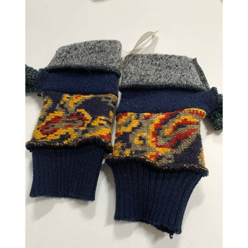 New and Upcycled Recycled sweater texting fingerless gloves with thumb guards. Some wool. - Robin Boutique-Boutique    &.  Reloved Fabrics